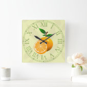 Horloge Carrée Fruits d'orange (Maison)