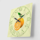 Horloge Carrée Fruits d'orange (Angle)