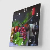 Horloge Carrée Fruits et vins (Angle)