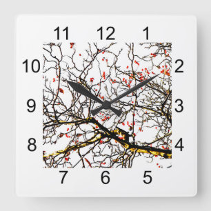 Horloge Carrée Fruits rouges ou fraises