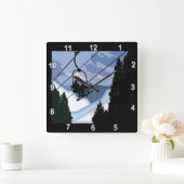Horloge Carrée Full de Skiers (Maison)