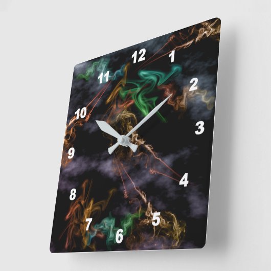 Horloge Carrée "Fumer 'N Feu' (Angle)