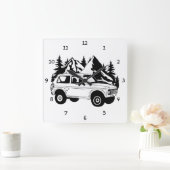 Horloge Carrée Fun Adventure Road Trip (Maison)