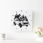 Horloge Carrée Fun Adventure Road Trip (Maison)