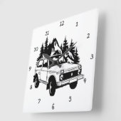 Horloge Carrée Fun Adventure Road Trip (Angle)