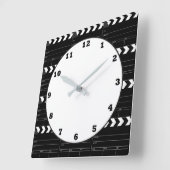 Horloge Carrée Fun Movie clapboard pattern clock (Angle)