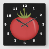 Horloge Carrée Fun Tomato (Recto)