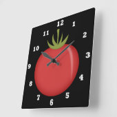 Horloge Carrée Fun Tomato (Angle)