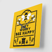 Horloge Carrée Funny Apiary Honey Farmer (Angle)