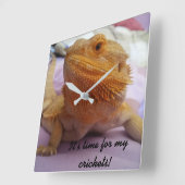 Horloge Carrée Funny Bearded Dragon Picture (Angle)