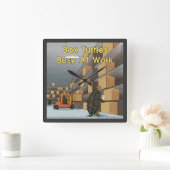 Horloge Carrée Funny box Turtle Square Wall Clock (Maison)