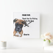 Horloge Carrée Funny Boxer Puppy (Maison)