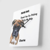 Horloge Carrée Funny Boxer Puppy (Angle)