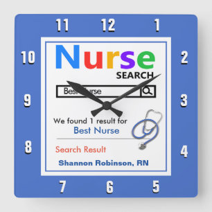 Horloge Carrée Funny Custom Best Nurse Cadeau 