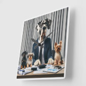 Horloge Carrée Funny Great Dane Mantle de travail comptable (Angle)