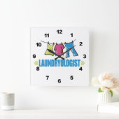 Horloge Carrée Funny I Love Laundry (Maison)