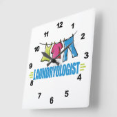 Horloge Carrée Funny I Love Laundry (Angle)