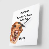 Horloge Carrée Funny Labrador Retriever (Angle)