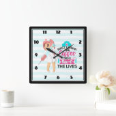 Horloge Carrée Funny Nurse Saying Typografy (Maison)