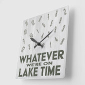 Horloge Carrée Funny Rustic Wood Lake (Angle)