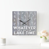 Horloge Carrée Funny Rustic Wood Lake (Maison)