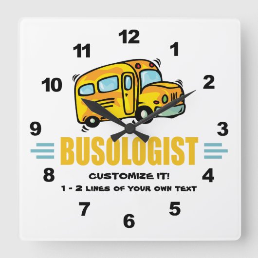 Horloge Carrée Funny School Bus (Recto)