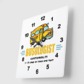 Horloge Carrée Funny School Bus (Angle)