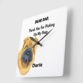 Horloge Carrée Funny Shar pei Dog (Angle)