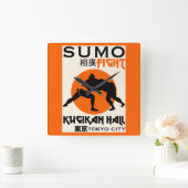 Horloge Carrée Funny Sumo Wrestler (Maison)