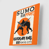 Horloge Carrée Funny Sumo Wrestler (Angle)