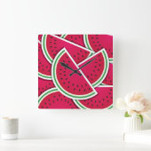 Horloge Carrée Funy watermelon (Maison)
