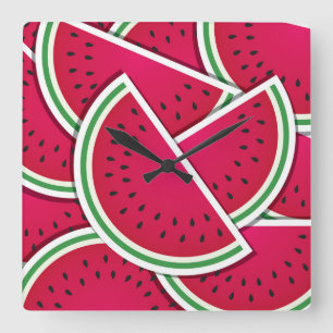 Horloge Carrée Funy watermelon