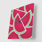 Horloge Carrée Funy watermelon (Angle)