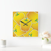 Horloge Carrée Funy yellow pepper (Maison)