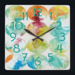 Horloge Carrée Fusionner la couleur II<br><div class="desc">Motifs</div>