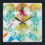 Horloge Carrée Fusionner la couleur II<br><div class="desc">Motifs</div>