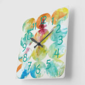 Horloge Carrée Fusionner la couleur II (Angle)