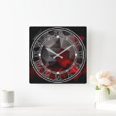 Horloge Carrée FuzzyFoxArt 3 (Maison)