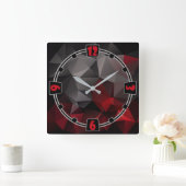 Horloge Carrée FuzzyFoxArt 3 (Maison)