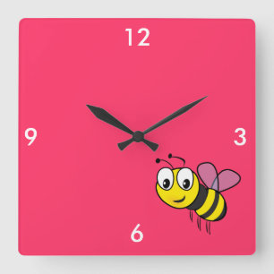 Horloge Carrée Gaffez l'abeille, bourdonnement