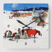 Horloge Carrée Gagnon - La Récolte De Glace (Recto)