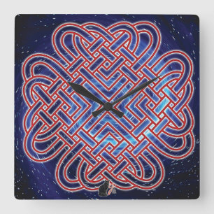 Horloge Carrée Galactic celtic love knot