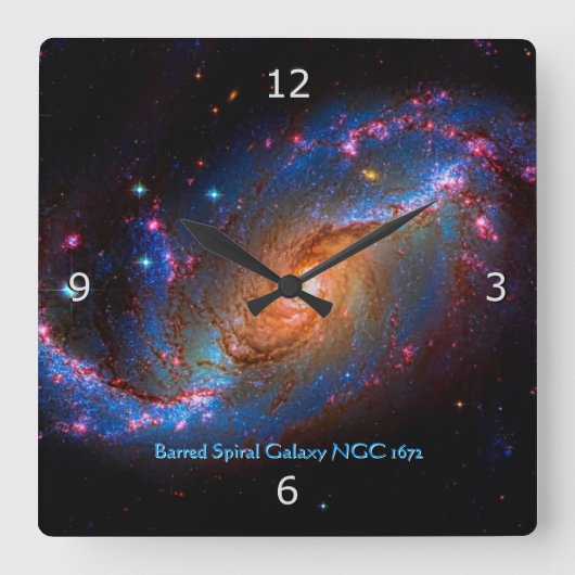 Horloge Carrée Galaxie spirale barrée NGC 1672 (Recto)