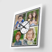 Horloge Carrée Galerie Wall 4 Collage de photos (Angle)