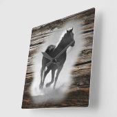 Horloge Carrée Galloping de Wild Horse (Angle)