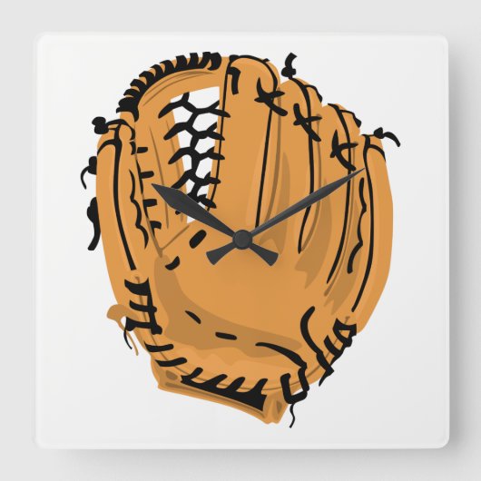 Horloge Carrée Gant de baseball (Recto)