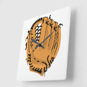 Horloge Carrée Gant de baseball (Angle)