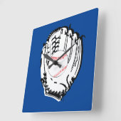 Horloge Carrée Gant de baseball (Angle)