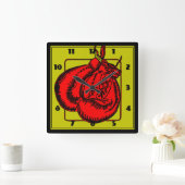 Horloge Carrée Gants de boxe (Maison)