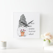 Horloge Carrée Garden Gnome Je t'aime gnome importe quoi (Maison)